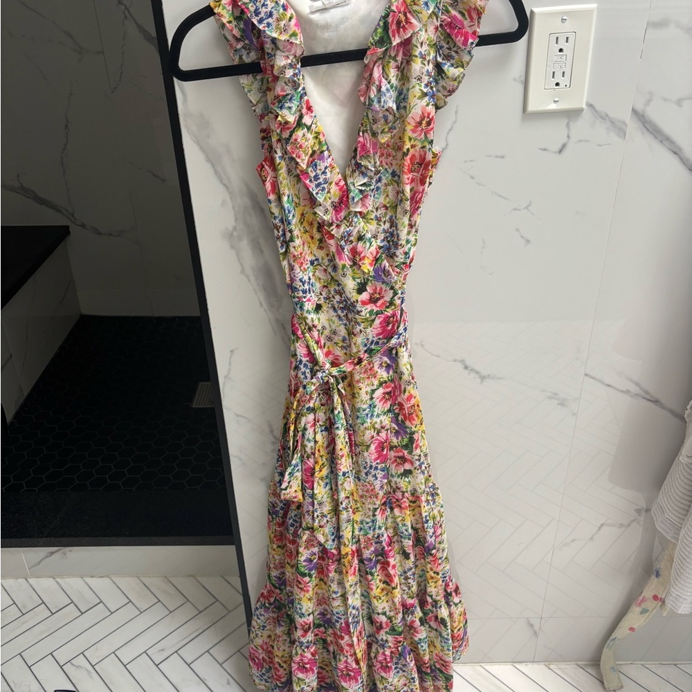 Lavender Brown Multicolor Floral Maxi Dress